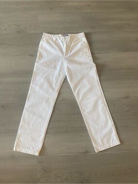 Polo by Ralph Lauren White Cotton Pants with Metal Zipper